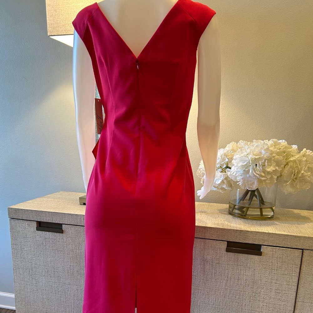 Eliza J Cap Sleeve Drape Crepe Sheath Dress - Picture 5 of 8